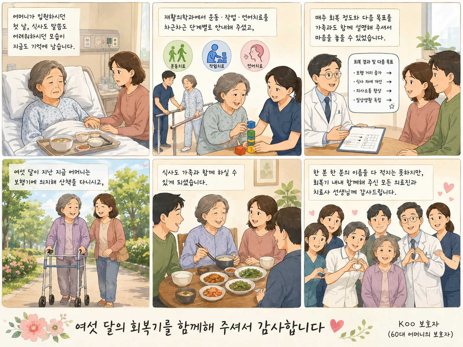 여섯 달의 회복기를 함께해 주셔서